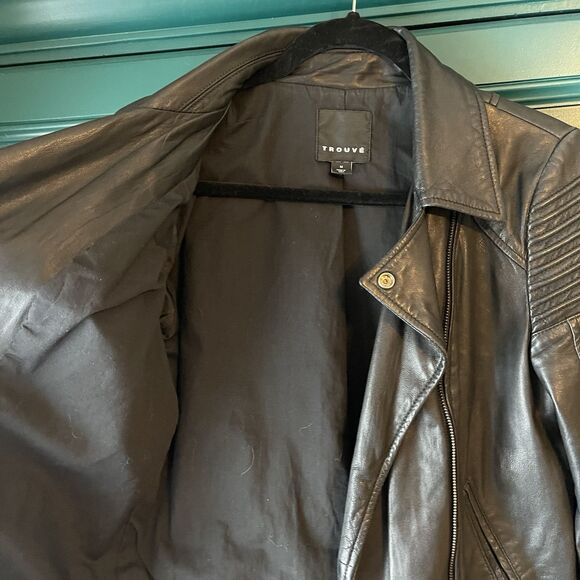 Trouve Women’s Soft Leather Jacket Moto Motorcycle Sz Medium - Picture 5 of 8